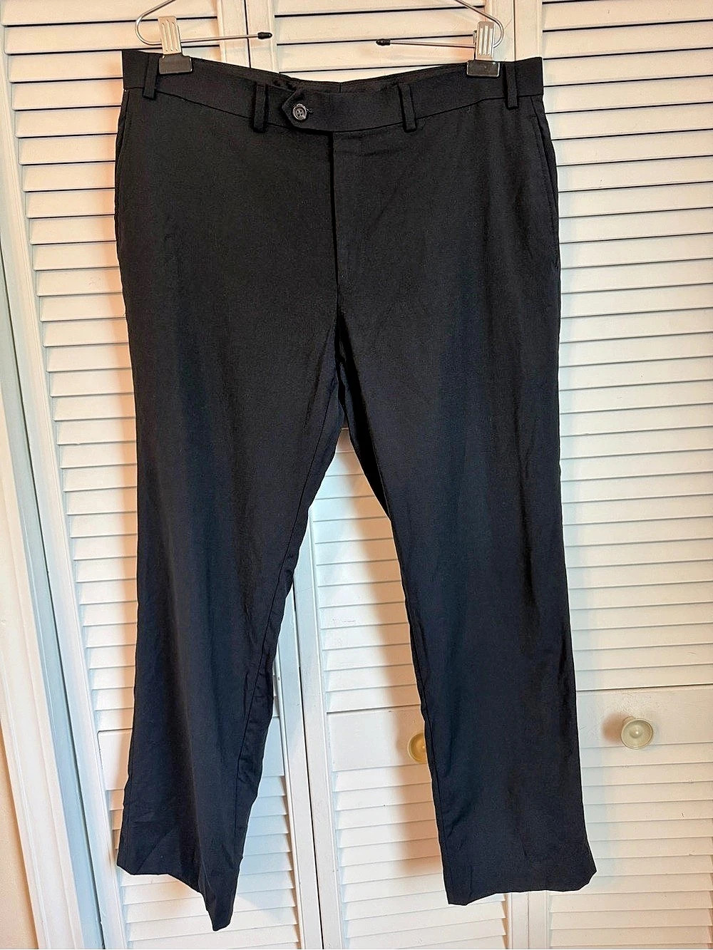 Lauren Ralph Lauren Mens High Performance Wool Dress Pants 36 x 30 Black Trouser